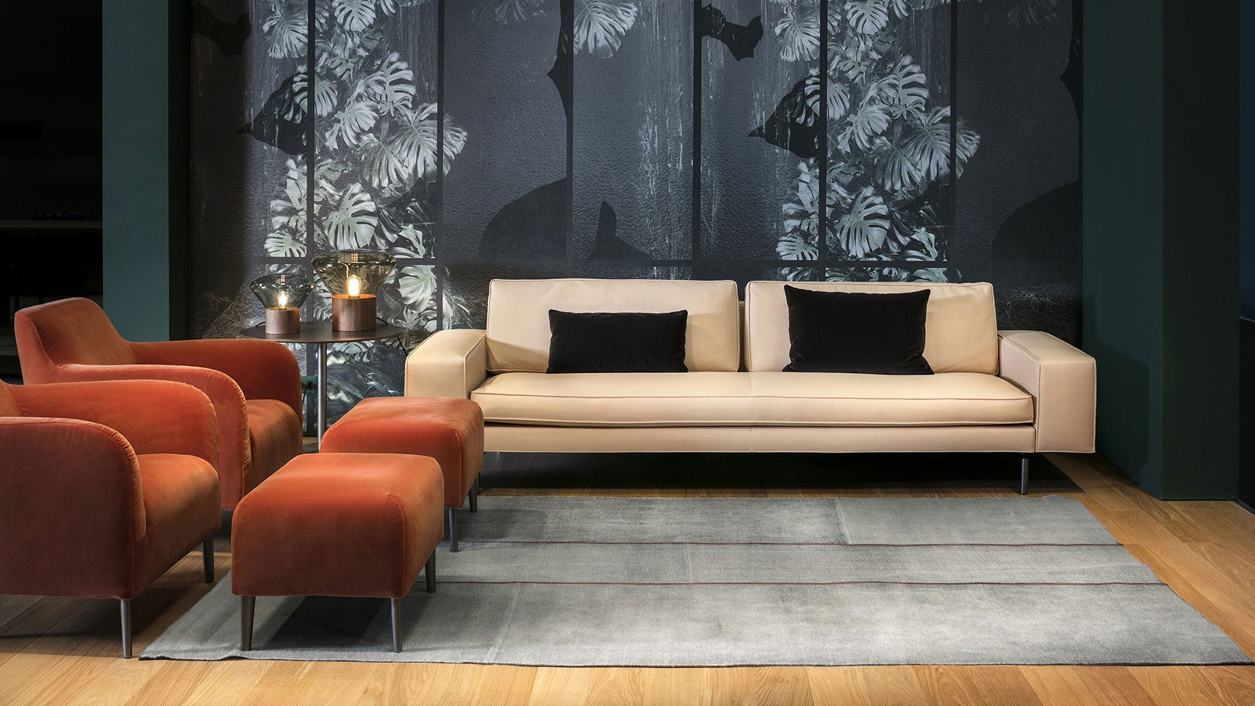 Modern natural wool rugs for the living room