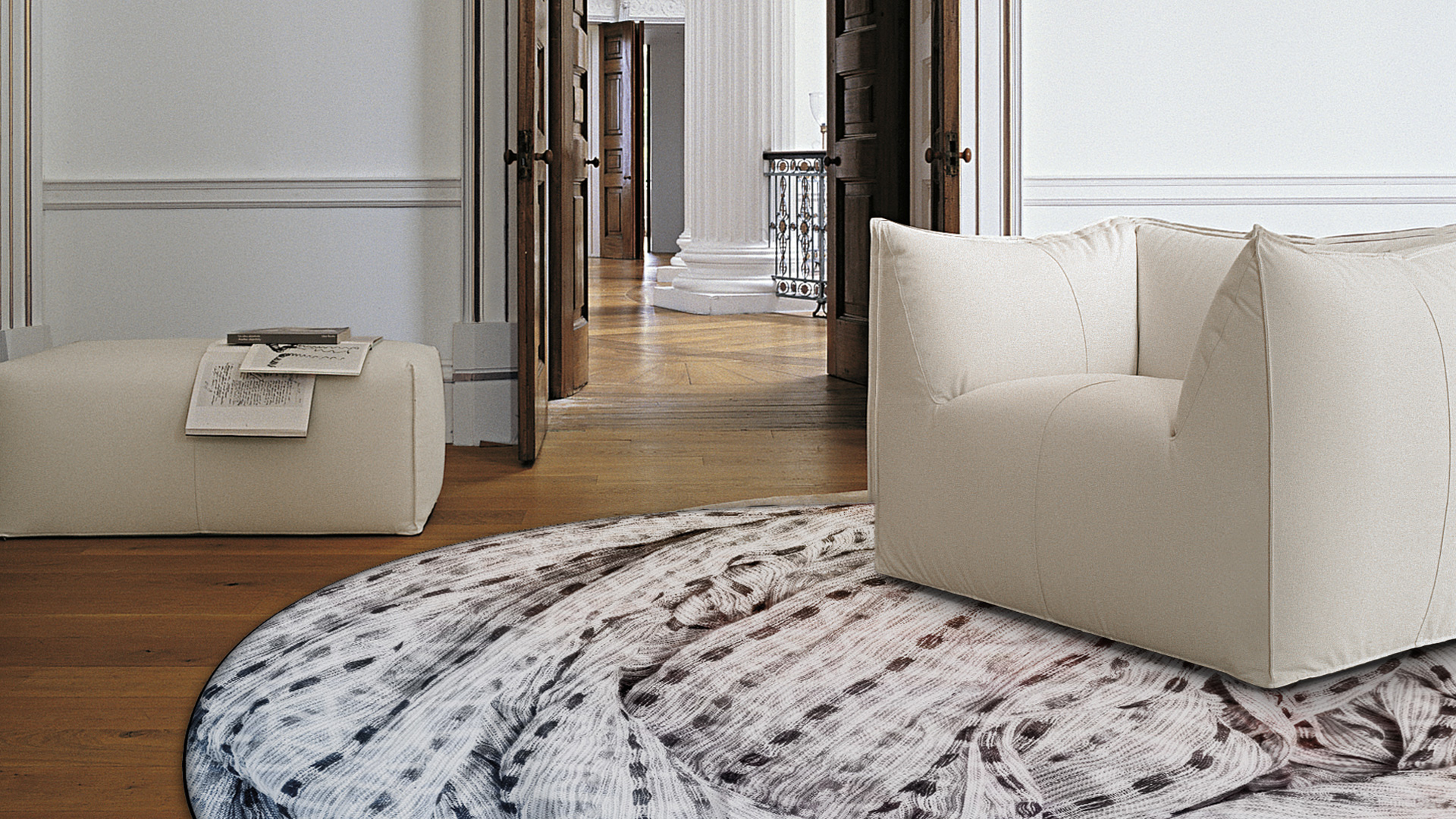 Tappeto di design filati sostenibili